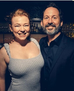 Sarah Snook with her husband, Dave Lawson.